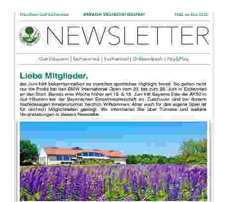 Newsletter aus dem Münchner Golf Eschenried