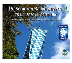 15. Senioren Rallye Bayern am 16.07.2020 im Golfpark Gut Häusern