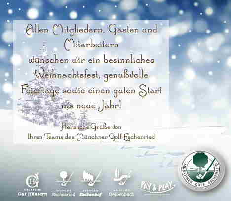 Weihnachtsgrüße aus dem Münchner Golf Eschenried